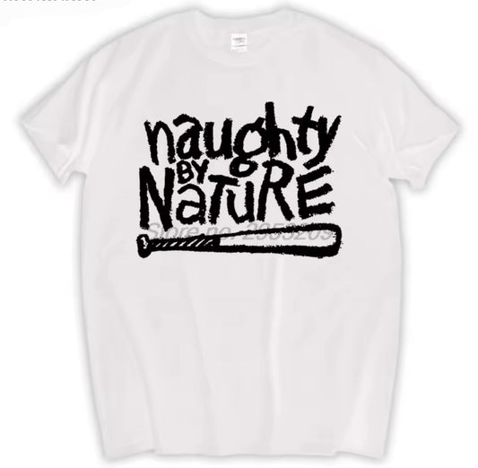 2024 Allover NAUGHTY BY NATURE Cotton T Shirt Hip Hop Down Wit OPP Tee Men Cotton T-shirt