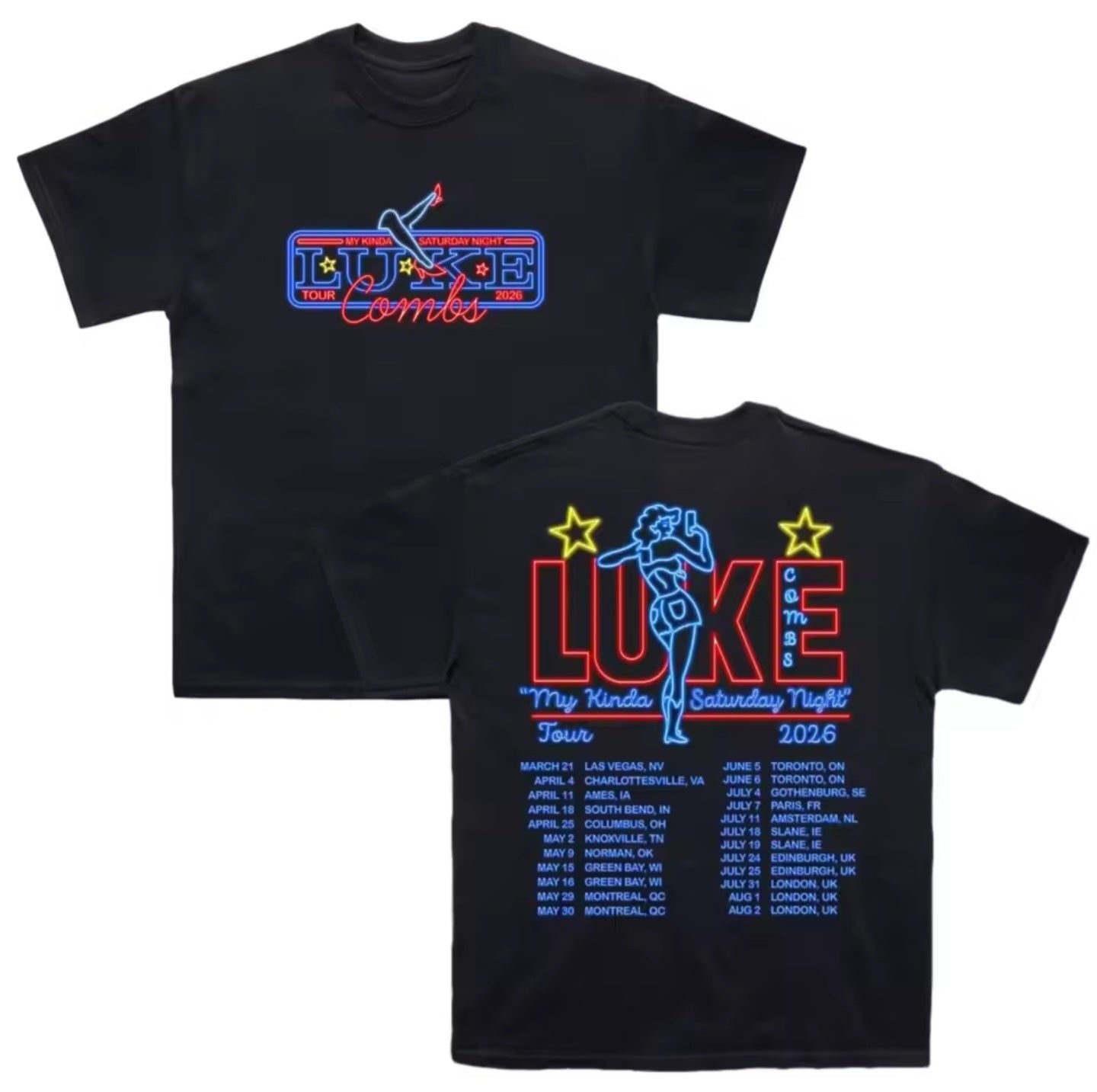 Luke Combs 2026 TOUR My Kinda Saturday Night Men's T-Shirt 100%Cotton Unisex O-Neck Short Sleeve Oversized Y2k Popular Fans Gift