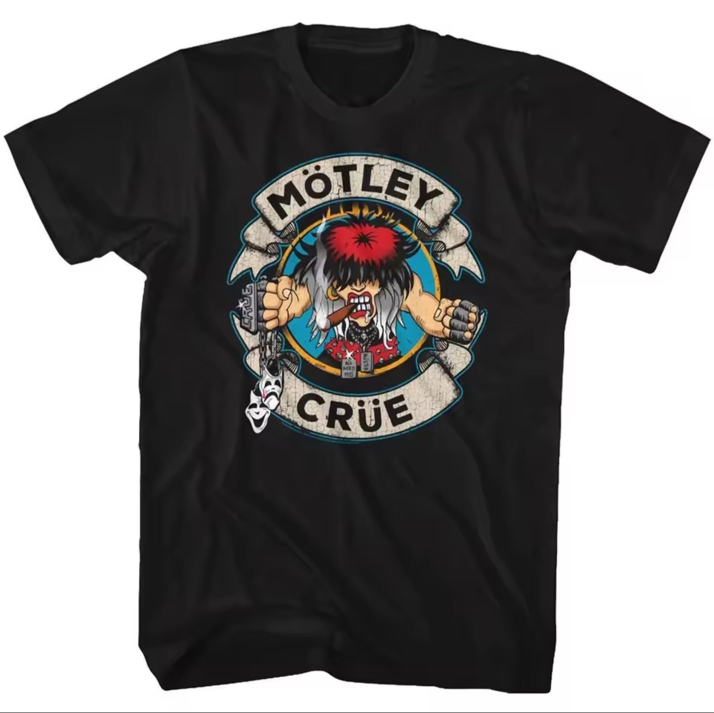 Motley Crue Motleycrue Black Adult T-Shirt Summer Men's and Women's Loose and Breathable T-shirt Top