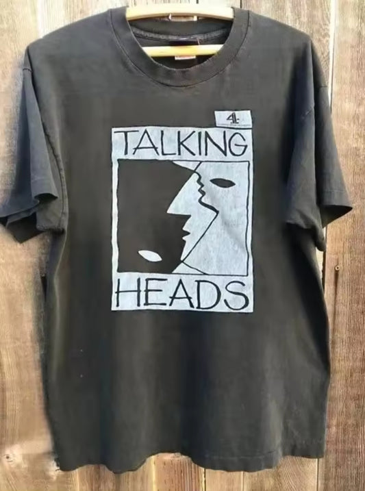Vintage Talking Heads T Shirt Summer Men's and Women's Loose and Breathable T-shirt Top