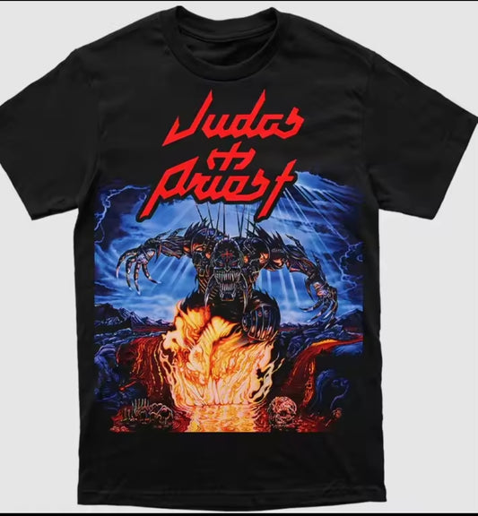Vtg Judas Priest Rock Punk Tour Jugulator Graphic 100% Cotton Men's Short Sleeve unisex Oversized Vintage T-shirt Selling Popular