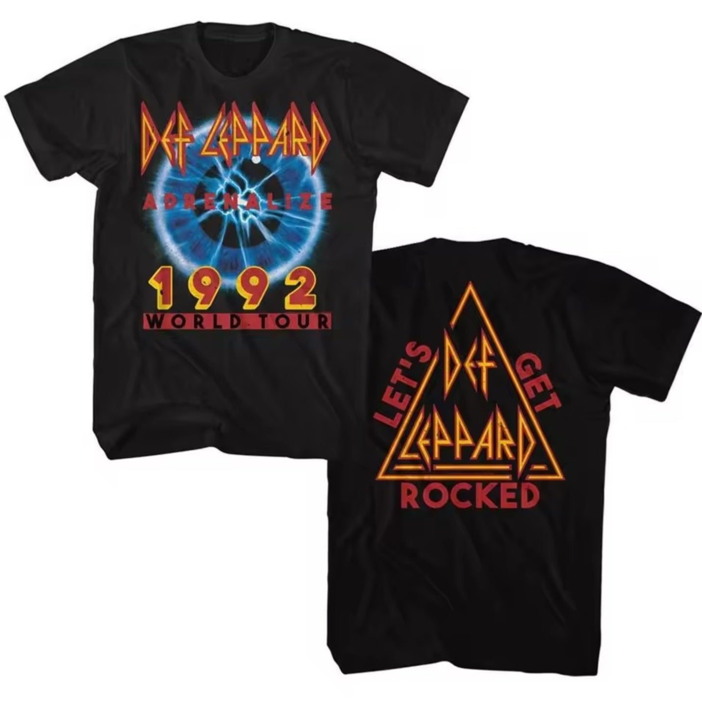 Def Leppard Adrenalize Tour Black Adult T-Shirt Summer Men's and Women's Loose and Breathable T-shirt